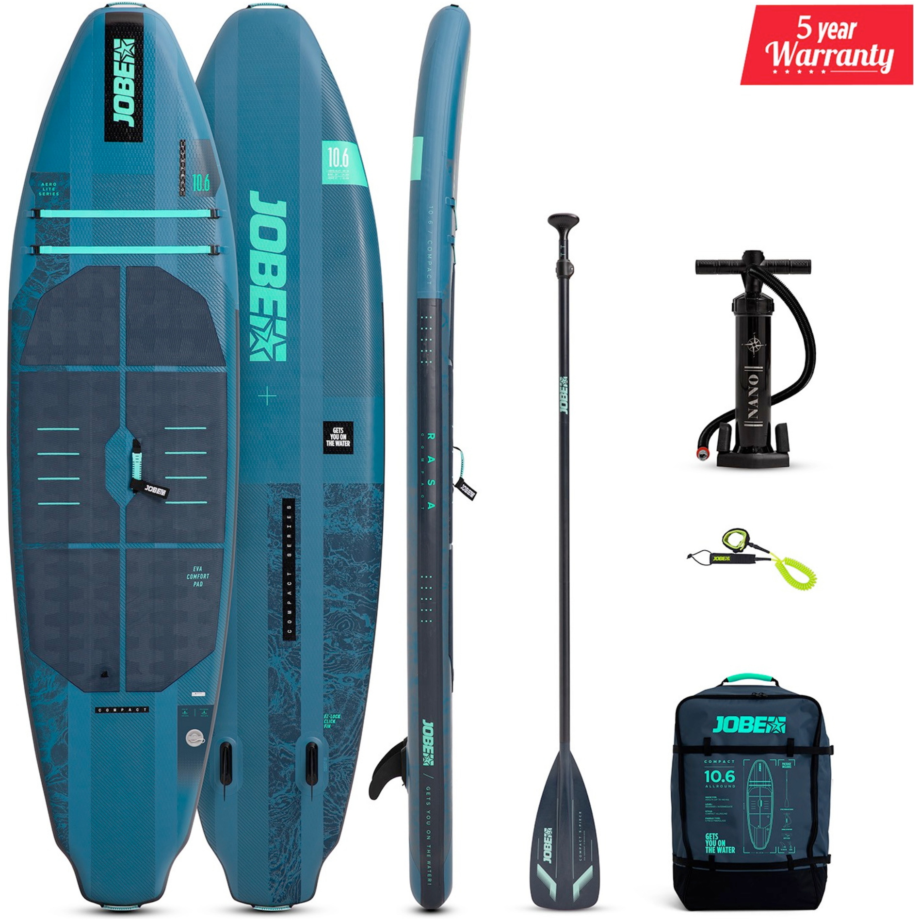 2026 Jobe Aero Rasa Compact 10.6 SUP Board Package 486426002 - Blue / Navy